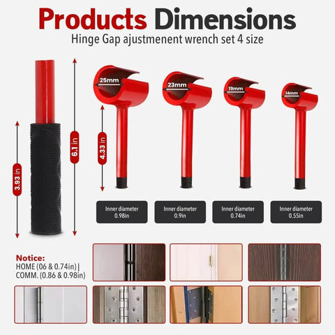 4 In 1 Door Hinge Adjustment Tool For Quick Door Fit Hinge Bender And Adjuster Wrench Gap Tool dimensions and sizes