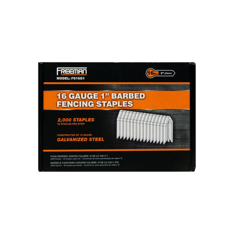Beefy 16 Gauge 1 Inch Fencing Staples Galvanized Steel Glue Collated 2000 Count For Livestock Horse Chain Link And Deer Fencing Compatible With PFS16 And PE20VFS16 package
