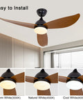 Modern Dimmable Led Ceiling Fan With Remote And App Control Smooth Dc Motor Six Speeds Adjustable Color Temperature Timer Reversible Blades For Bedroom Or Living Room Easy Peasy Install Smooth Operator Chill Vibes Top Tier Silent displaying adjustable light tones.