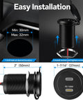 Beast Mode 120W Dual Port Car Charger With 100W PD3.0 Type C Fast Charging Socket and installation guide on mounting.