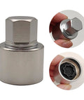 301 Wheel Locking Nut Key For Mercedes Benz Lug Nut Removal Tool Easy Fit Pro Grade Steel Socket, three views in hand