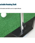 360 Degree Auto Return Golf Swing Training Aid With Five Height Adjustable Settings close-up of detachable shaft on green mat