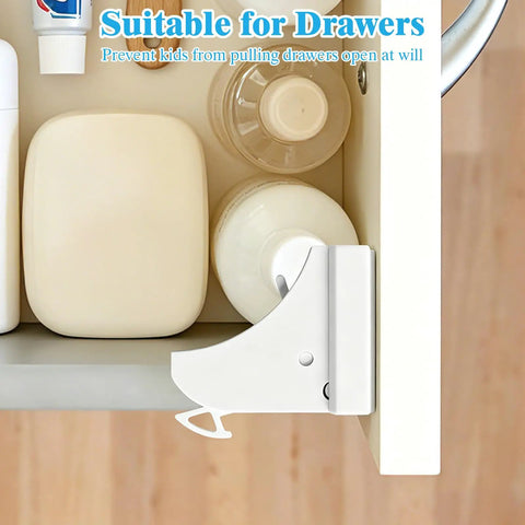 10 Pack Magnetic Cabinet Locks For Kid Proofing And Baby Safety On Cupboards And Drawers No Tools Needed Easy Install detail