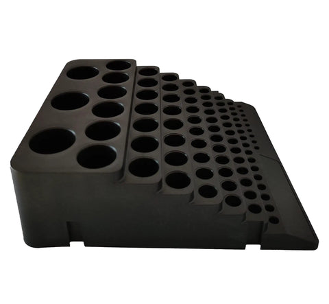 Side view of All In One CNC Tool Storage Case For Milling Cutters Reamers And Drill Bits Organizer with durable PP construction.