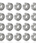 20 Pieces 693ZZ Deep Groove Ball Bearings With Rubber Seals 3x8x4mm high precision carbon steel mini bearings set displayed in rows