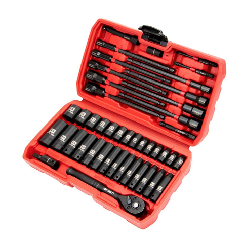 Your Go-To Quarter Inch Drive Socket And Nut Driver Set 44-Pc Kit With Deep And Shallow Metric Sockets From 4Mm To 15Mm, 72-Tooth Ratchet