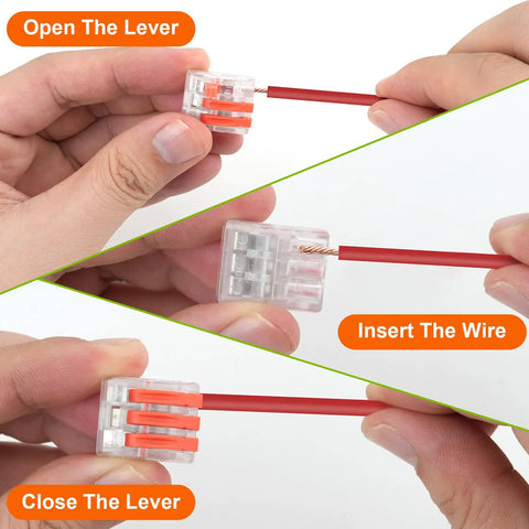 60 Piece Lever Wire Connector Kit With 2 3 4 5 Port Push In Quick Connectors for Solid and Stranded Copper Wires AWG 28 to 12 demonstration