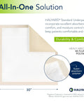 Hella Soft Disposable Underpads For Adults And Elders Xxl Leakproof Incontinence Bed Pads 30By30 Beige view from the top showing material and size.