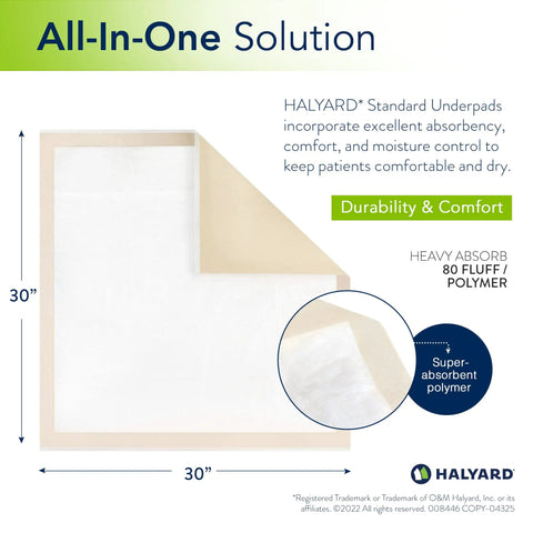 Hella Soft Disposable Underpads For Adults And Elders Xxl Leakproof Incontinence Bed Pads 30By30 Beige view from the top showing material and size.