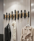 Slay Your Entryway With These Heavy Duty Metal Coat Hooks Wall Mounted For Living Room Bedroom Bathroom Closets Creative Multi Hook Design To Hang Coats Hats Purses Backpacks Space Saving Light Luxury That Slaps, features five hooks on a stylish wall-mounted rack.