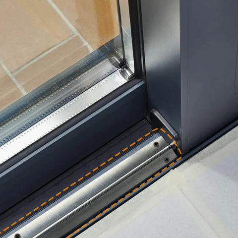 Six Foot Sliding Door Track Replacement For Glass, Screen, Barn, Pocket And Patio Doors, Inverted V Bottom Rail, Satin Anodized