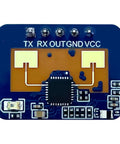 Four Pack 24GHz MmWave Human Presence Radar Sensor Motion Detection Module HLK LD2410C With Wide Up To 60 Degrees Coverage And Adjustable Sensing Range Bluetooth Or Serial Control For Smart Home Security And DIY Tinkering, blue PCB close-up