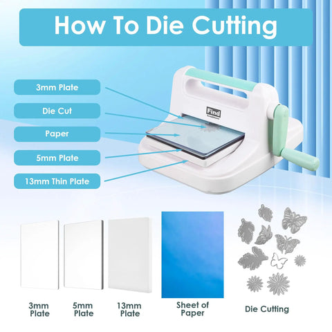 Beginner Friendly Die Cutting And Embossing Machine Kit For Card Making And Crafting With A5 Die Cutter 6 Inch Opening Plates