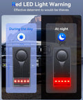 108dB Car Alarm System With Vibration Sensor And Red Light Warning Wireless Remote Anti Theft Device With Magnetic Mount Easy Install For Cars And Trucks Upgraded 4.0 Tech For Real Deal Peace Of Mind. Front view showing red LED warning day and night