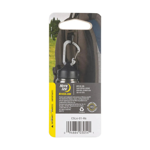 Locking Carabiner Clip With SlideLock Gate Stainless Steel Construction Black 2 Inch Key Ring Clip on backpack