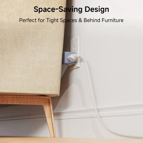 ETL Listed 3 Pack 3 Outlet Wall Adapter Cube Tap Grounded 3 Way Plug Splitter with 90 Degree Design behind furniture