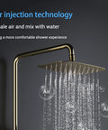 UBNMIUBV Shower Head -Pe Rain Shower System Thermosshower Combo Set Wall Mounted Gold faucet with air injection technology.