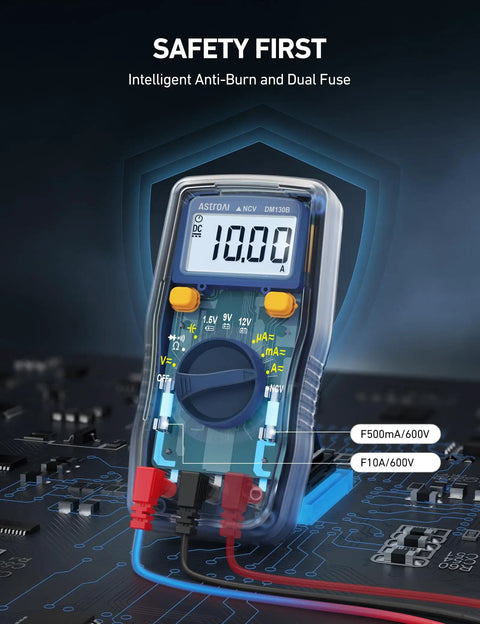 All In One Digital Multimeter For DIYers With Auto Ranging Voltmeter Ohmmeter NCV Safe Tester And Battery Checker on circuit board
