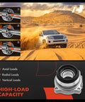 Two Pack Rear Wheel Bearing And Hub Assembly For Toyota Tacoma 2005 2020 with illustrations of axial, radial, vertical loads support