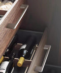 Square Drawer Pulls Two Pack Stainless Steel Cabinet Handles For Kitchen And Home Furniture, lateral view on wooden cabinets