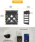 Dimensions of Dusk To Dawn LED Night Light With Dimmable Vintage Glow Soft White 3000K Black Frame Wall Decor alongside credit card size comparison.