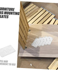 Solid As A Rock Heavy Duty Iron Furniture Leg Conversion Brackets For Couches And Tables shown on wooden floor with mounting plates.