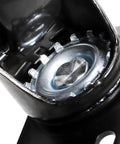Close-up of Four Inch Heavy Duty Swivel Plate Caster Wheels With Brake And 360 Degree Dual Locking mechanism.