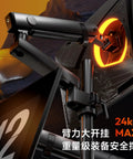 Heavy Duty Monitor Mount Built To Last With Smooth As Butter Rotating Swivel And No Hassle Desk Clamp Vesa Compatible close-up image of clamp and arm construction.