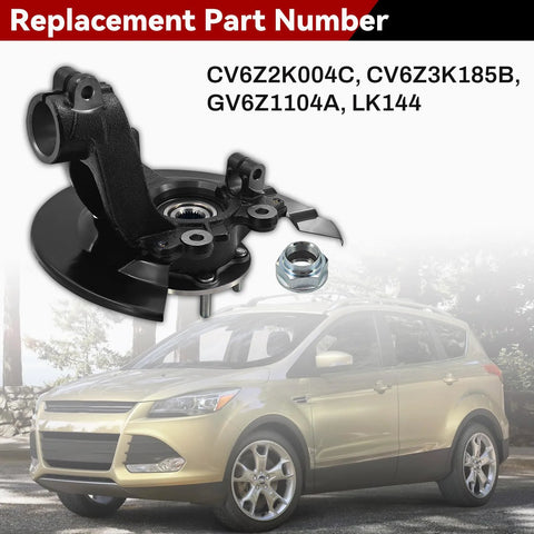 Front Wheel Bearing Hub And Passenger Steering Knuckle Assembly Plug And Play Replacement For Escape 2013 2019 Right Front Fits Easy