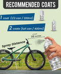 Hand holding Spray.Bike Frame Builder's Transparent Finish - Clear Coat Spray Paint, 2pk to apply recommended coats on a bike frame.