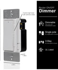 Rocker Dimmer Switch For LED Lights with On Off Paddle Full Range Dimming Single Pole Or 3 Way Energy Saving UL Listed, side view