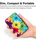 RFID Blocking Metal Card Wallet For Men And Women Ultra Slim Aluminum Card Holder Compact EDC Card Case With Floral Motley Design