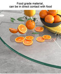 Tempered Glass Lazy Susan Turntable For Dining Table Round Swivel Serving Plate with oranges on top