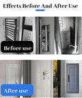 Before and after images of Lockable Drywall Access Panel White Inspection Service Hatch Top Shelf Aluminum Alloy 22By56 Inch.