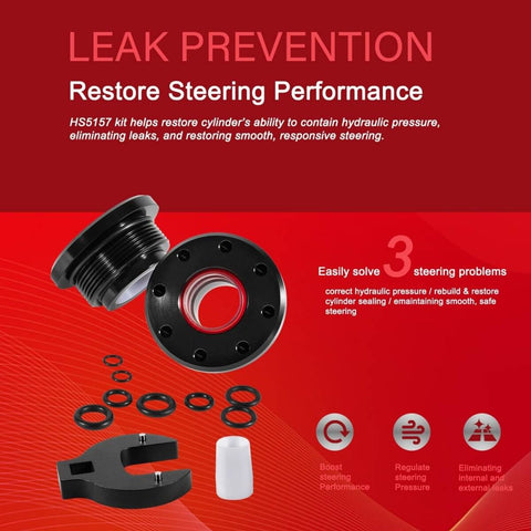 Front Mount Pro Grade Hydraulic Steering Cylinder Seal Kit With Pin Wrench For SeaStar HC5340 HC5341 Leak Prevention