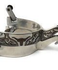 Longhorn Floral Show Spurs For Men With One Inch Stainless Band Two Inch Shank One And One Eighth Inch Ten Point Stainless Rowels
