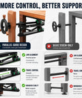 Built Like A Tank Workbench Leg Vise Assembly With 30Mm Steel Screw And 175Mm Handwheel For Quick Full Stroke Clamping On Custom Garage Benches Matte Silver Trim, showcasing parallel guide design.