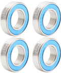 Beefed-Up Full Ball 10x19x5mm Cartridge Bearings Set Chrome Steel Blue Sealed With Grease Quad Pack For MTB Hub Pivot No Retainer Tough Load Capacity VRS Dual Lip Labyrinth Seal, 4 bearings