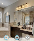 Dimmable G25 Globe LED Bulbs 7W 600 Lumens Anti Glare UL Listed E26 Silver Dipped in bathroom vanity lighting