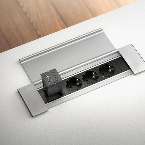 Sleek Black Portable Replikator Usb C Notebook All In One Laptop Featuring Plug And Play Connectivity And Snappy Processing Power For Your Daily Grind And Remote Hustle On The Road power outlet with USB in a modern desktop setup.