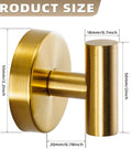 Side view of suction cup hook in brushed gold finish, showing dimensions, for shower and kitchen no drill mounting on smooth surfaces.