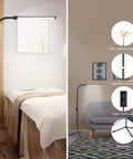 Portable Lash Light With Tripod Base For Lash Extensions, lightweight lamp next to a treatment bed and living room setup