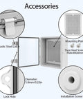 Dustproof Waterproof IP65 Junction Box With Hinged Cover In ABS Plastic, Lock Hole Detail And Installation Accessories