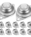 12 Pack Heavy Duty Metal Roller Ball Transfers Rolling Smooth As Butter With 360 Degree Swivel, zinc finish and dual screw mount.