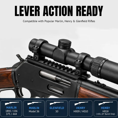 Precision CNC Machined Picatinny Rail Scope Mount For Lever Action Rifles Including Marlin 1895 336 444 Also Fits Henry And Rossi