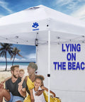 Family under Instant Canopy Sidewalls For 10x10 Pop Up, Waterproof With 99 Percent UV Protection, 3 Piece White Set on beach