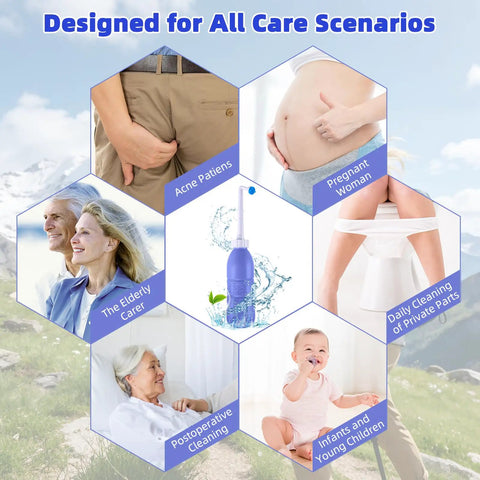 Portable Bidet Sprayer For Personal Hygiene 620ml Travel Bottle With Extended Nozzle featured for all care scenarios