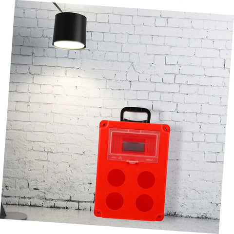 Portable Weatherproof Outdoor Electrical Junction Box With Impact Resistant Plastic Enclosure against brick wall