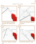 How to use the Must-Have 5-Piece Needle Threader Set for Sewing, Embroidery, Cross Stitch and Quilting, step-by-step guide.