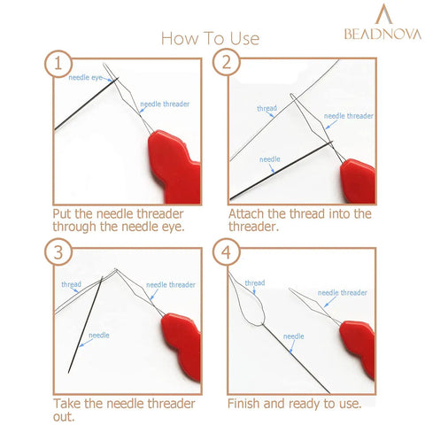 How to use the Must-Have 5-Piece Needle Threader Set for Sewing, Embroidery, Cross Stitch and Quilting, step-by-step guide.